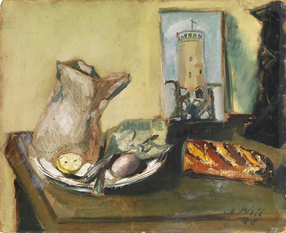 Natura Morta Con Pane E Torre by Filippo de Pisis, 1928