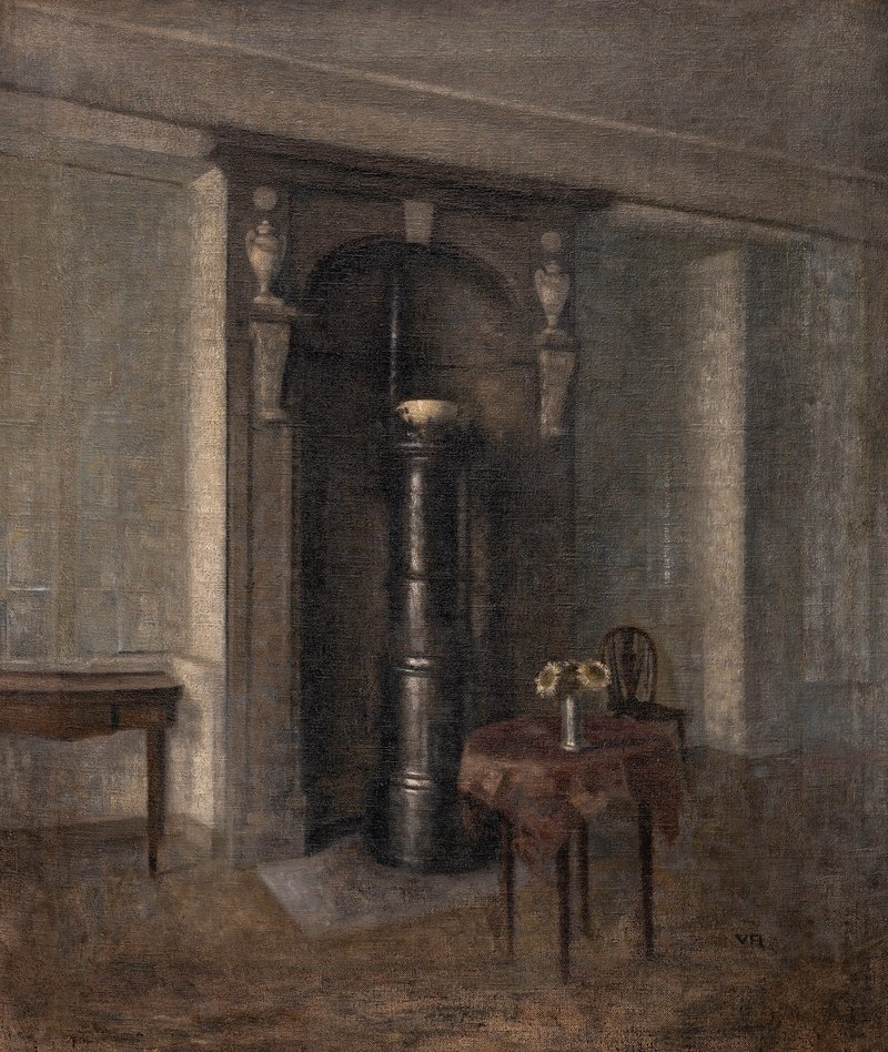 Interior with Marble Niche by Vilhelm Hammershøi, 1914