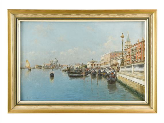 View from Riva degli Schiavoni towards the Doge's Palace and Santa Maria della Salute, Venice by Rafael Senet