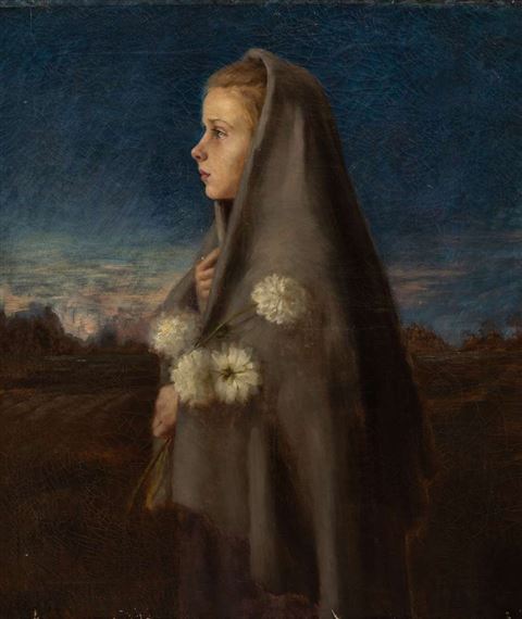 Allégorie de la virginité (jeune fille de profil) by Symbolism School