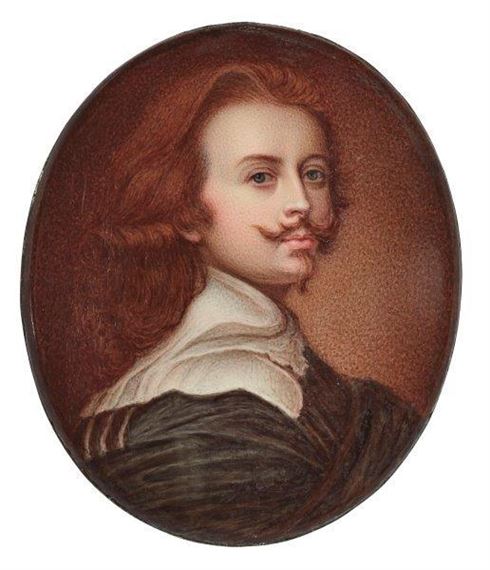 Portrait miniature after a self-portrait by Sir Anthony Van Dyck by William Bate, dated 1832