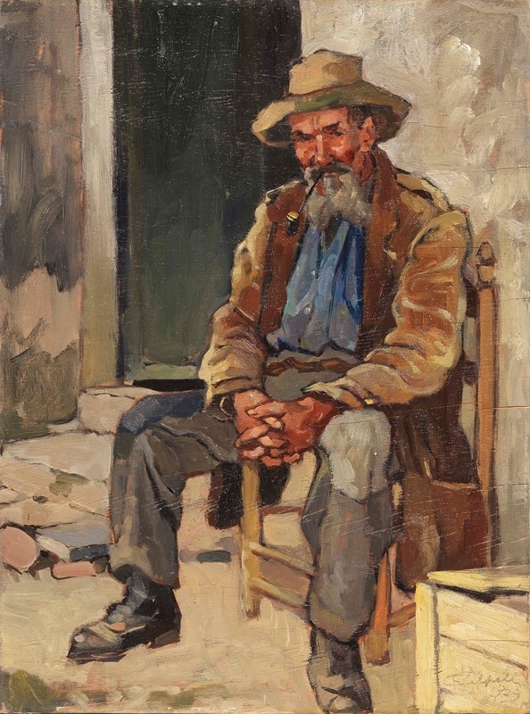 Artwork by Cafiero Filippelli, Vecchio Spaccalegna, Made of Oil on board