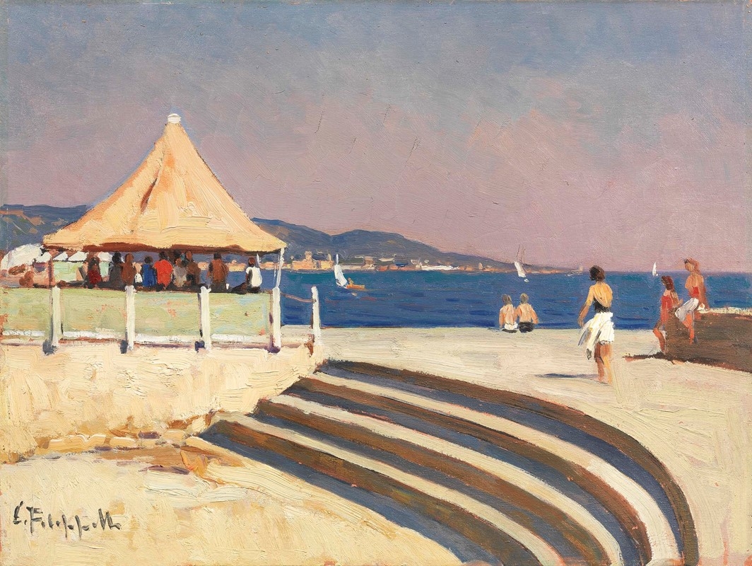 Artwork by Cafiero Filippelli, I Bagni Pancaldi, Made of Oil on board