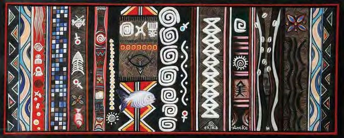 Artwork by Chika Aneke, TAPESTRY OF AFRICAN HISTORY, Made of Acrylic on textured paper