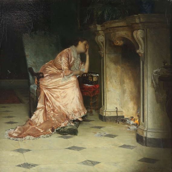 Burning her Letters by Robert Poetzelberger