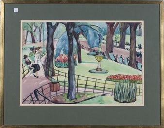 Figures in a Park Setting - Doris Vaughan