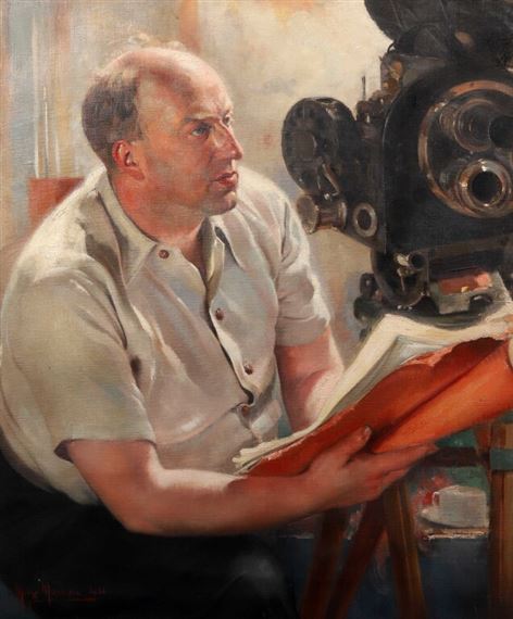 Portrait du cinéaste Gaston Schoukens. by Max Moreau, 1936