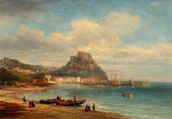 Ville fortifiée en bord de mer by Pierre Justin Ouvrié, 1867