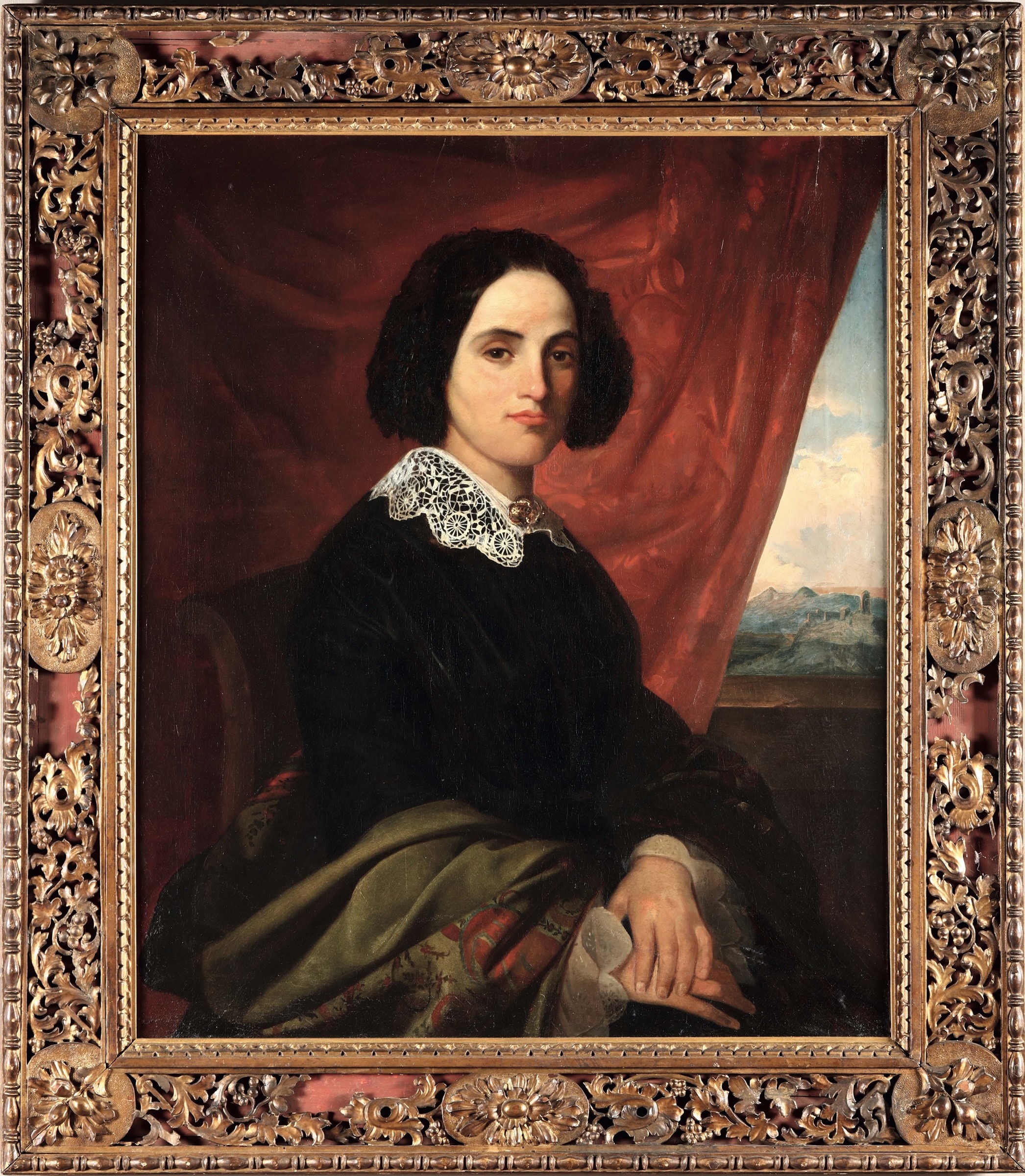 Artwork by Michelangelo Grigoletti, Ritratto femminile, Made of oil painting on canvas