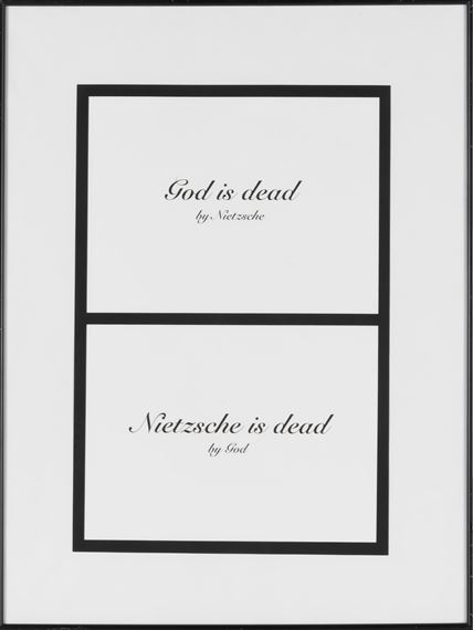 God is dead by Nietzsche - Nietzsche is dead by God by Mounir Fatmi, 2015