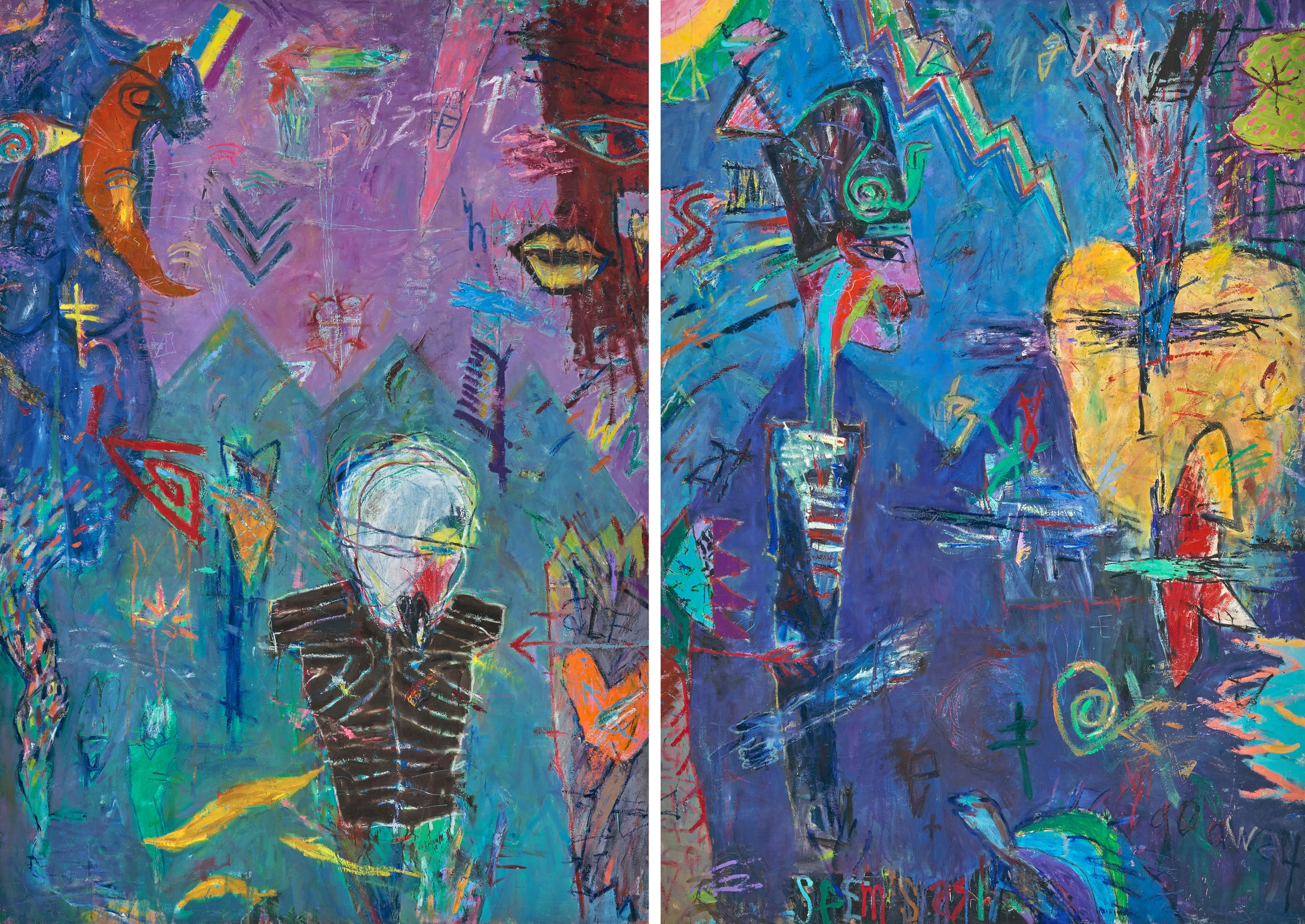 Artwork by Ford Crull, Diptychon: "The lost ones (again)", Made of Oil on canvas