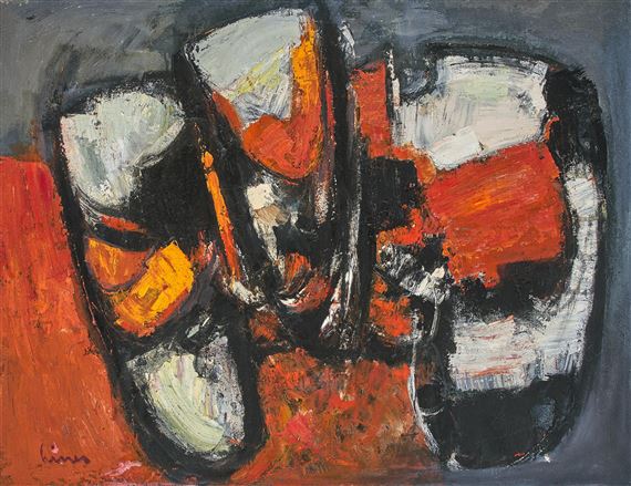 Komposition rot / schwarz / weiss by Carl Walter Liner, circa 1970