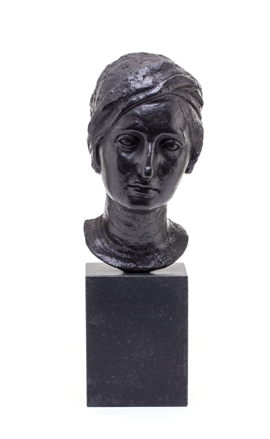 Artwork by Roman Biliński, The portrait of Ambassador 's wife Stefania Olszowska, Made of bronze, marble
