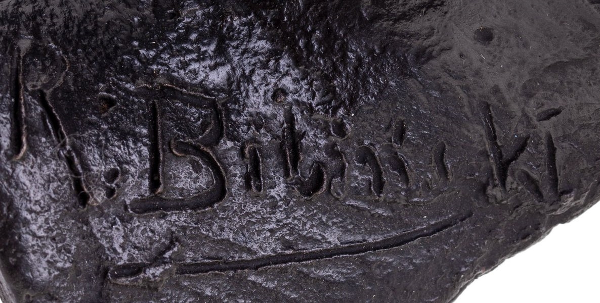 Artwork by Roman Biliński, The portrait of Ambassador 's wife Stefania Olszowska, Made of bronze, marble