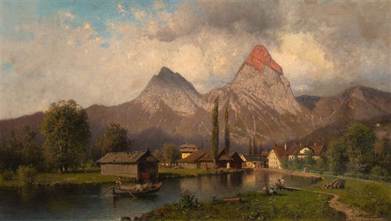 PEJZAŻ ALPEJSKI by Aleksander Piotr Swieszewski, 1879