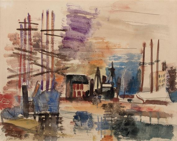 Voiliers à quai by Jean Dufy, 1922