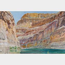 Red Wall Curving by Merrill Mahaffey
