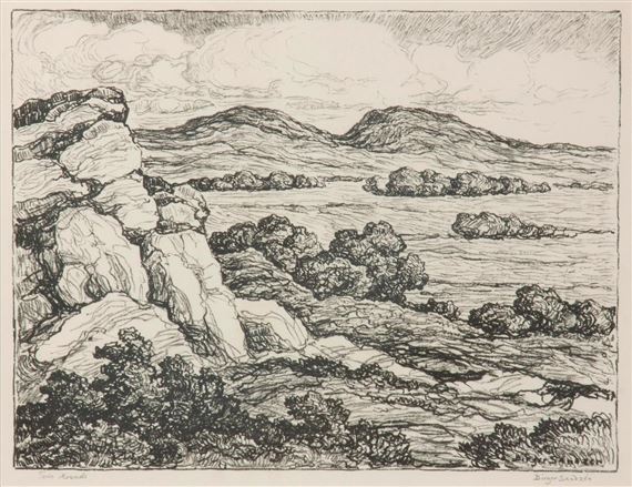 Twin Mounds by Birger Sandzén, 1946