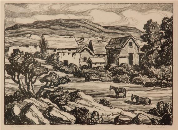 The Hillside Farm by Birger Sandzén, 1934