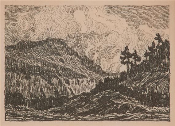 Sunset in the Mountains by Birger Sandzén, 1916