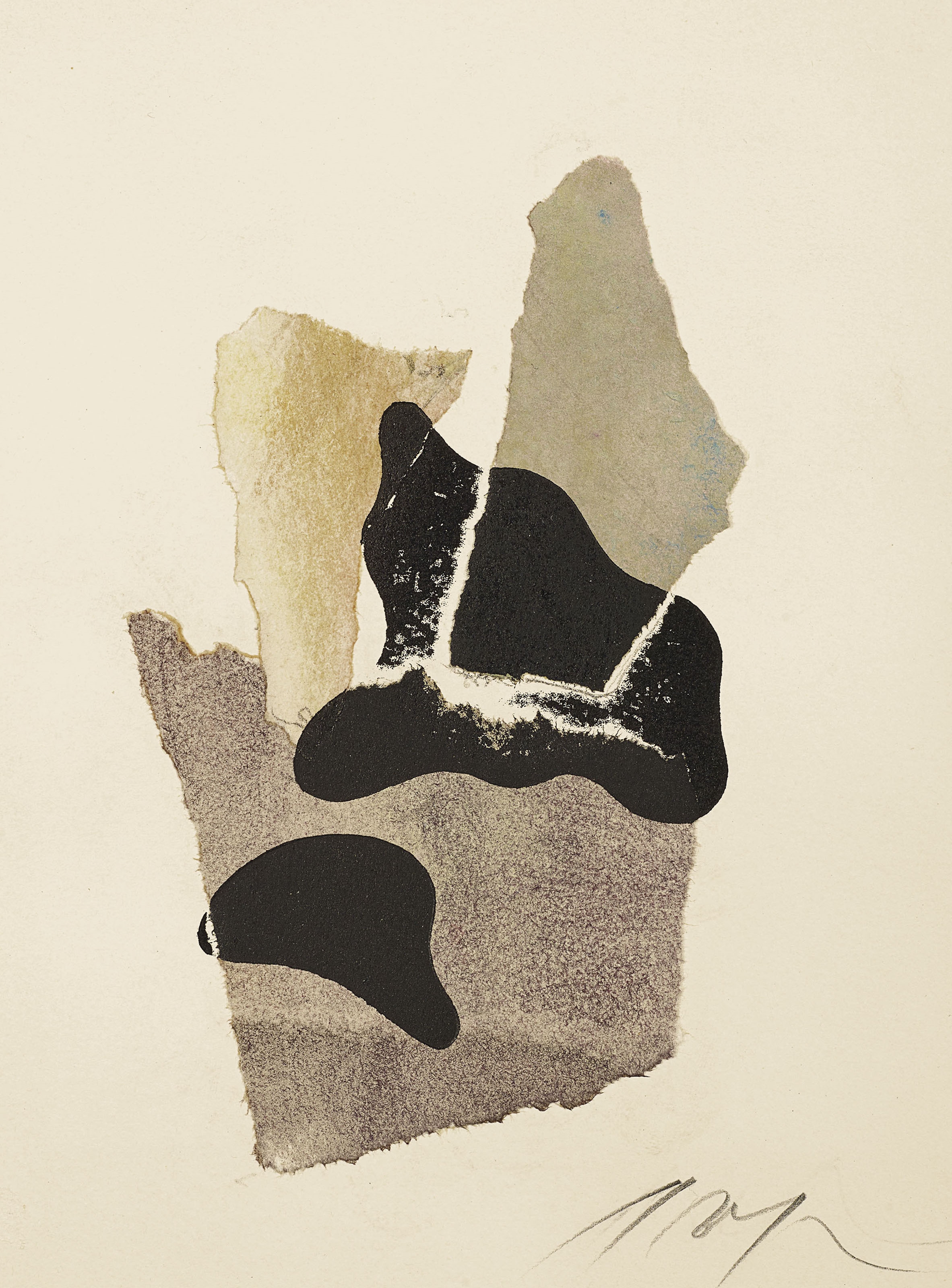 Hors texte pour Tristan Tzara «Lampisteries, précédées des Sept manifestes Dada», collage issu de l'exemplaire de l'ouvrage 17/30 by Jean Arp, 1963, Executed in 1963