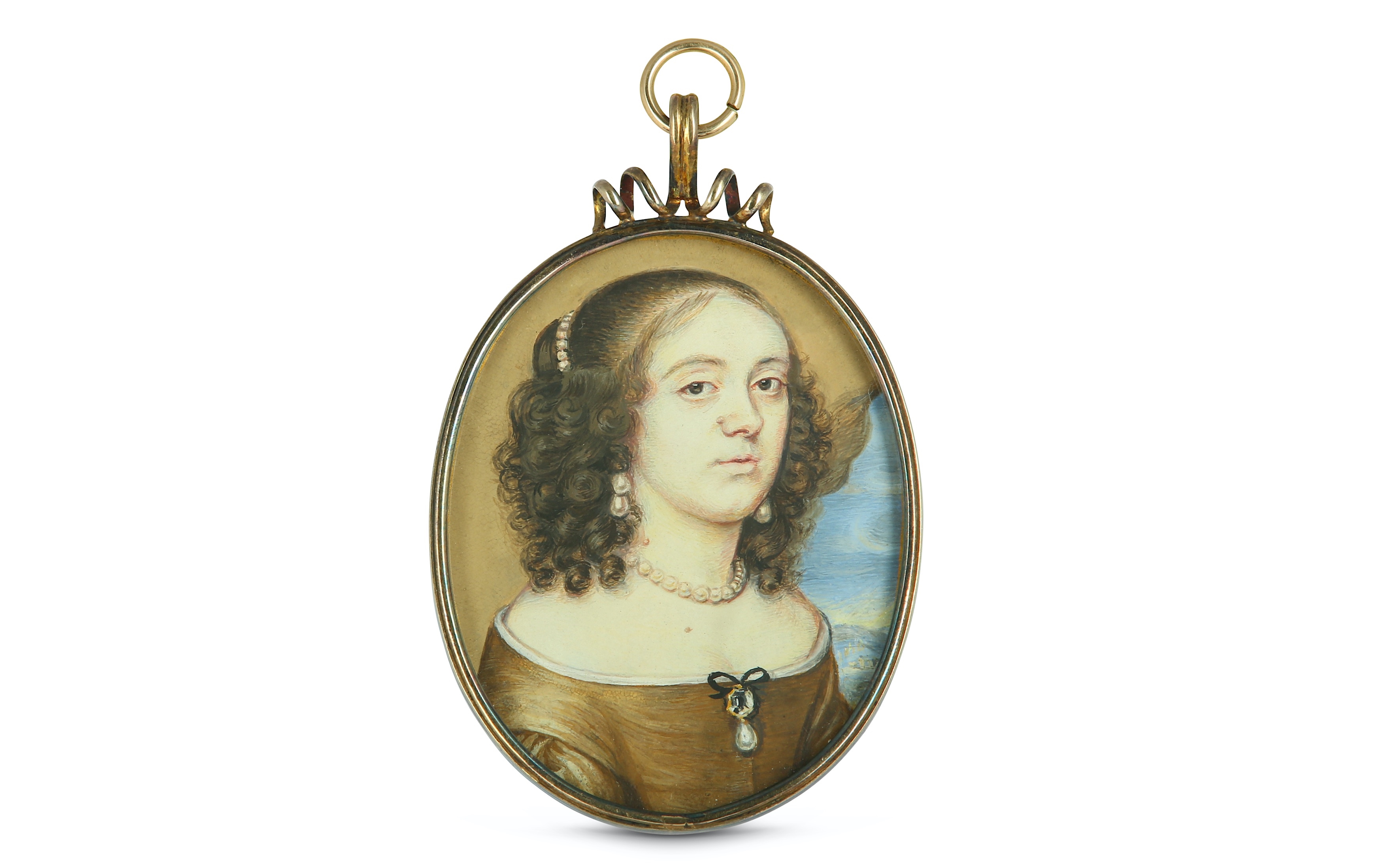 Artwork by Matthew Snelling, Portrait miniature of a Lady, Made of Gouache on vellum