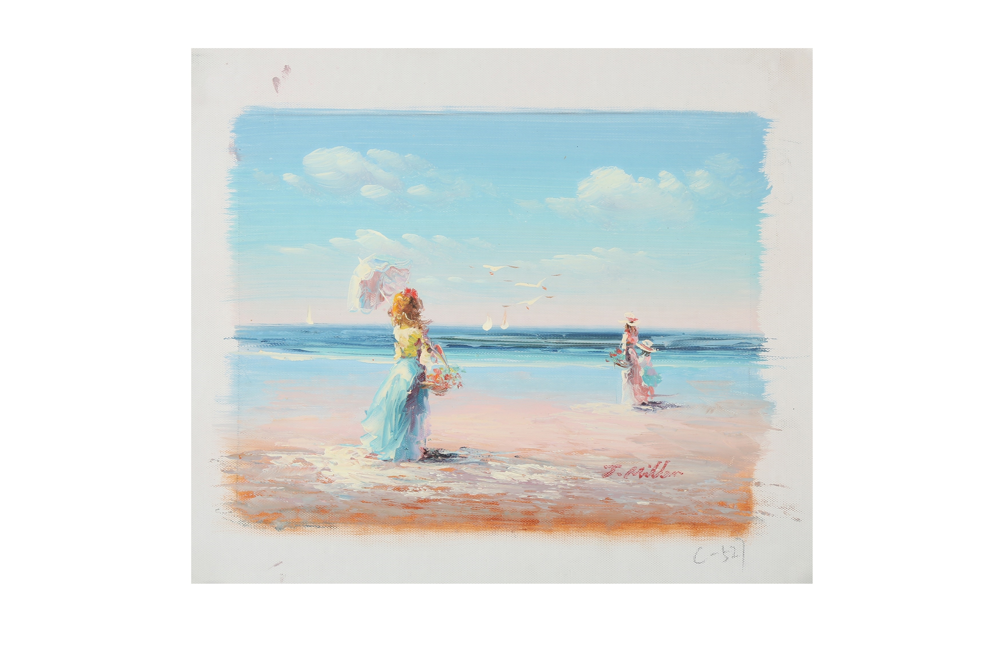 J. Miller 'Beach Scene' MutualArt