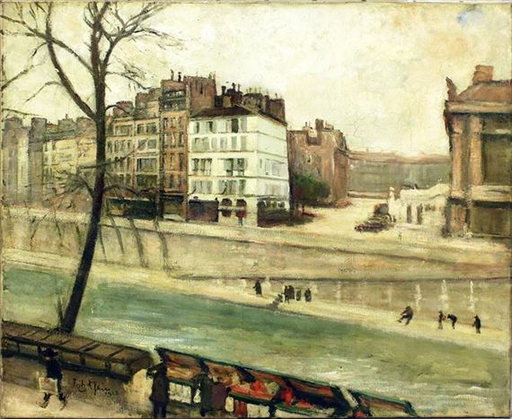 An der Seine - Paris by Fritz Rhein, 1928
