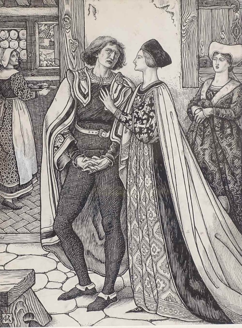 George Woolliscroft Rhead | edieval interior scene | MutualArt