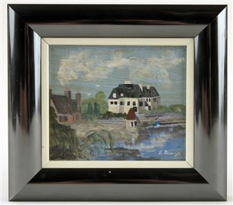 "Houses on the Water with Figures" - Eveline Roberge