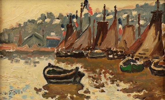 Bateaux à quai by Henri Liénard de Saint-Délis