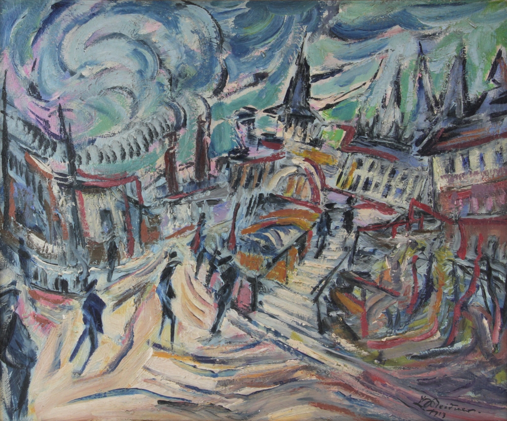 Artwork by Ludwig Meidner, Cityscape, Made of oil on canvas