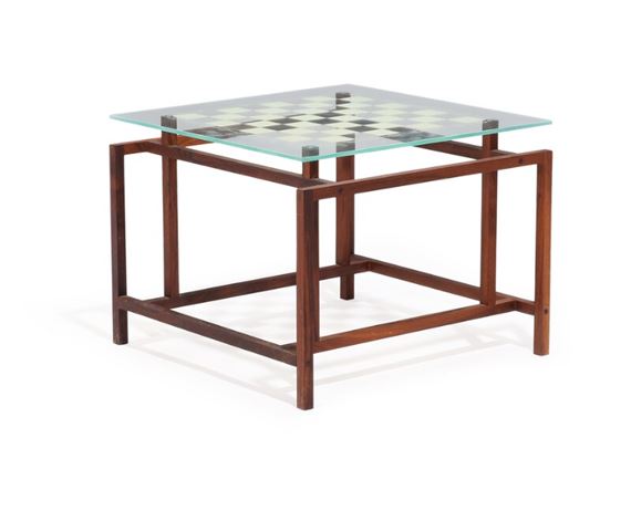 Square Coffee Table Chess, Glass Chess Board Coffee Table