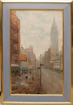 New York Street Scene - Leon Dolice