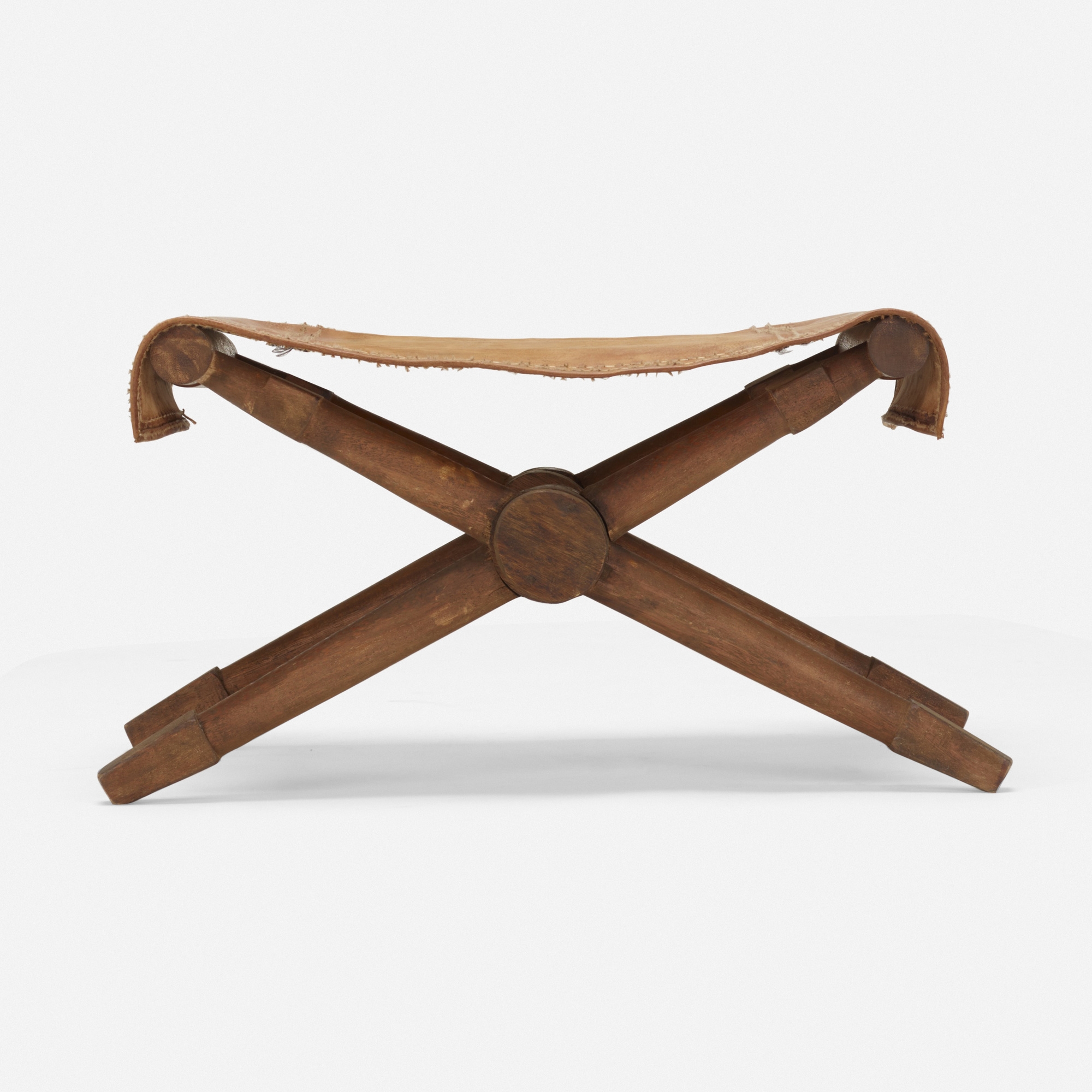 Artwork by Paul Rodocanachi, Rodo folding stools, pair, Made of oak, leather