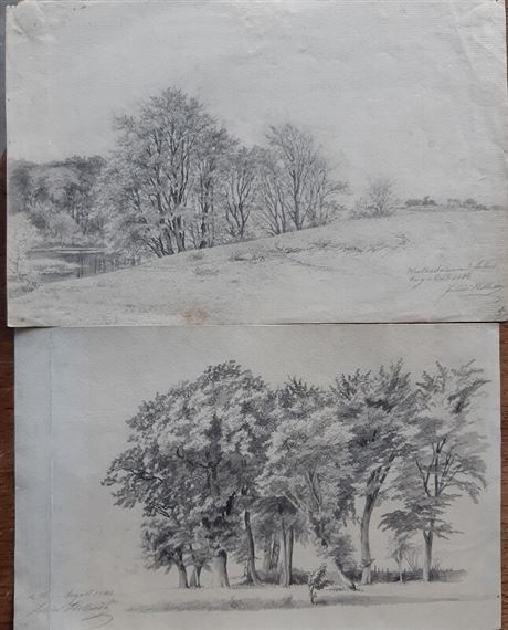 Two landscape studies - Julius Hellesen