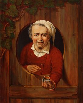 A gentleman in a doorway - Johann Jörgen Nicolaus Voss