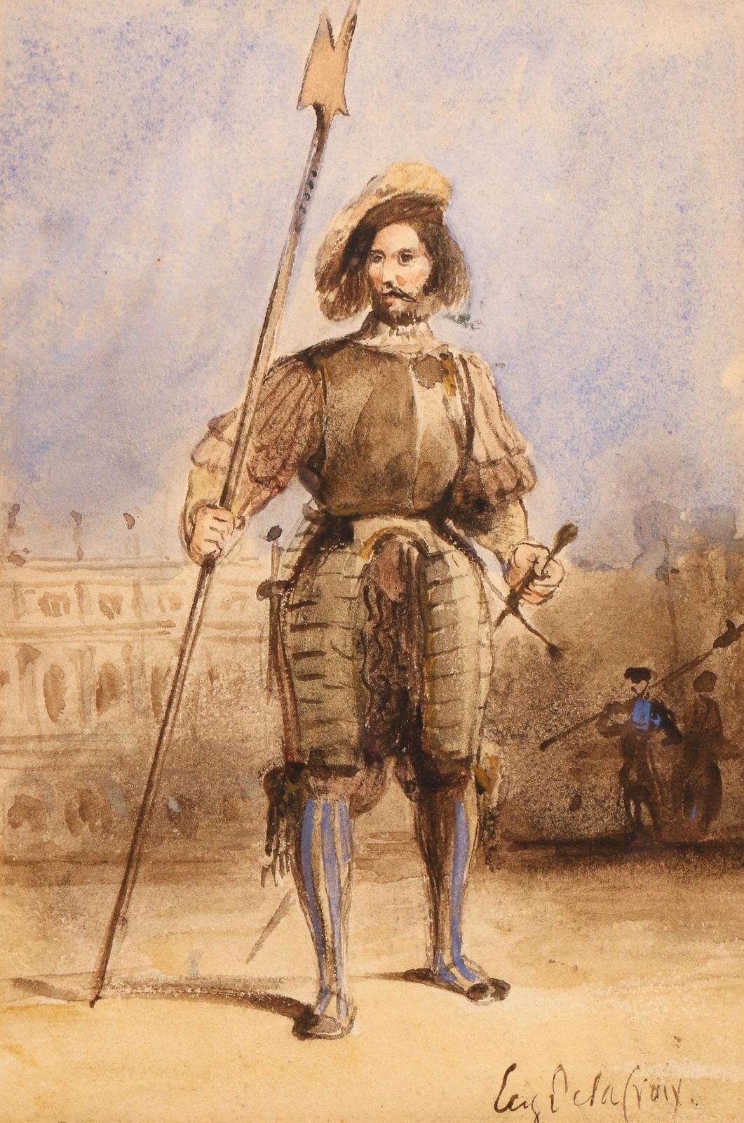 Swiss Guard at Fontainbleau by Eugène Delacroix