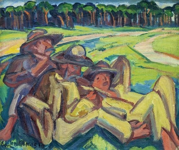 ODPOČINEK NA CESTĚ HORSKOU KRAJINOU by Emil Artur Pittermann, 1935