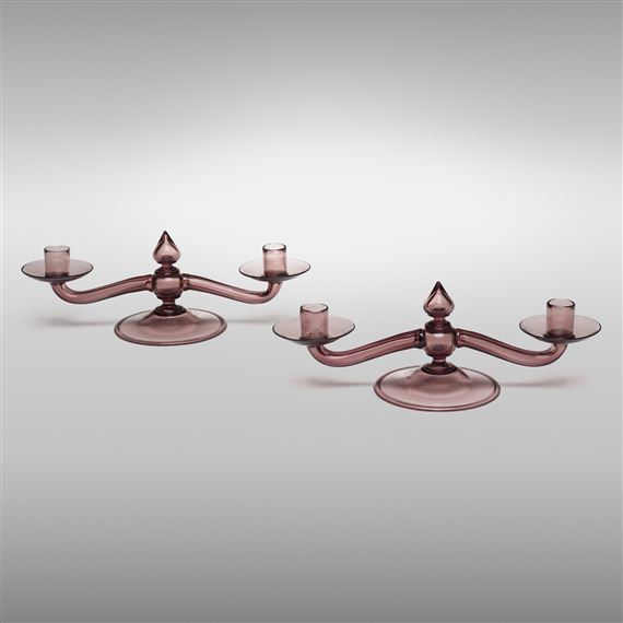 Soffiato candelabrums, pair