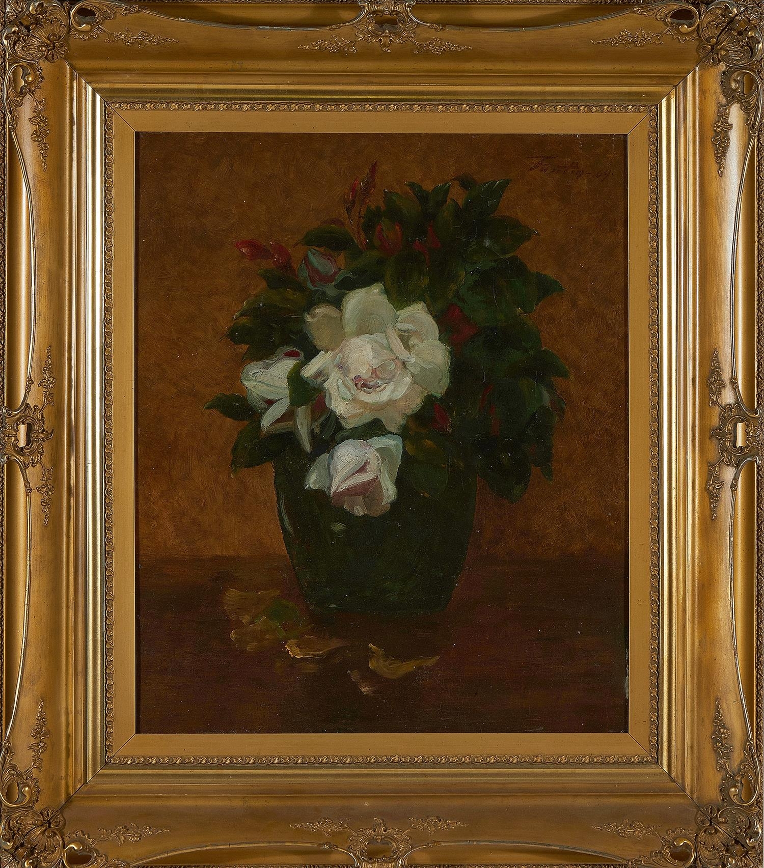 Artwork by Henri Fantin-Latour, FLORAL STILL LIFE, Made of oil on canvas