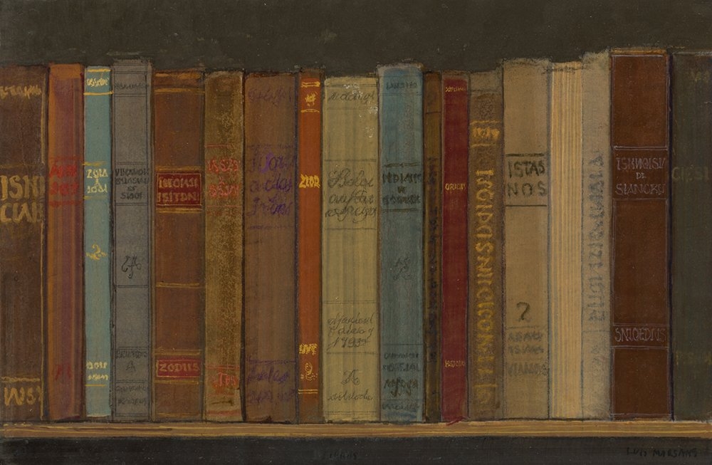 Artwork by Lluís Marsans, BIBLIOTECA, Made of Oil on cardboard
