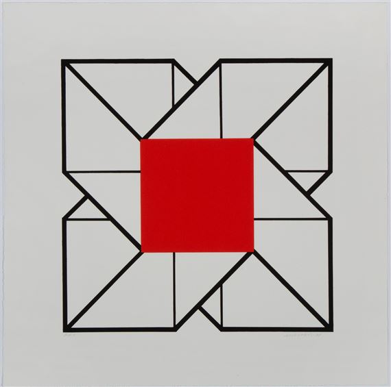 Two works: Untitled (Red Composition); Untitled (Blue Composition) by Jules Engel, 1969