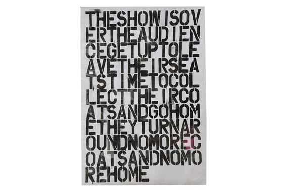 Untitled (The Show Is Over) by Felix González-Torres, Christopher Wool, 1993