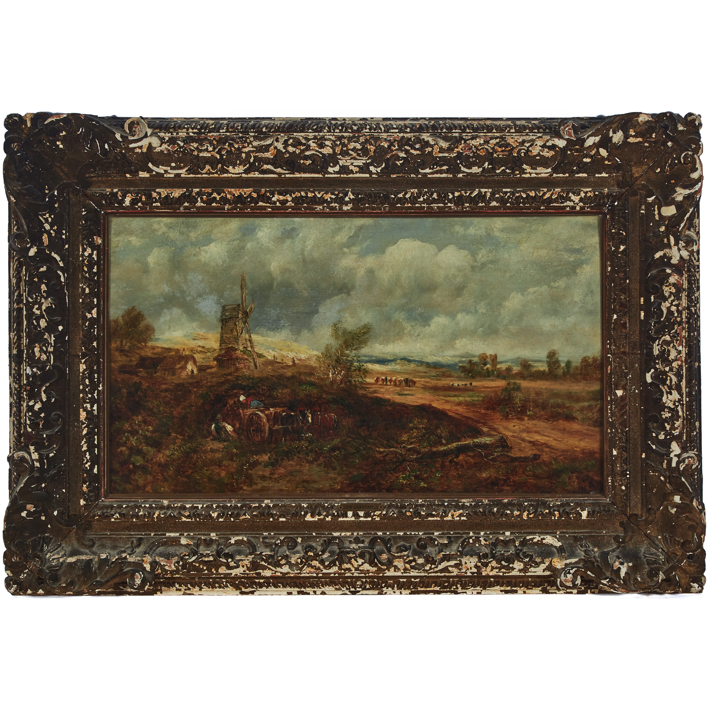 John Constable | SUFFOLK LANDSCAPE WITH WINDMILL, CATTLE AND FIGURES ...