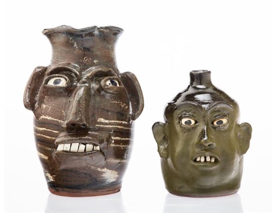Two Face Jugs by Lanier Meaders, Burlon Craig
