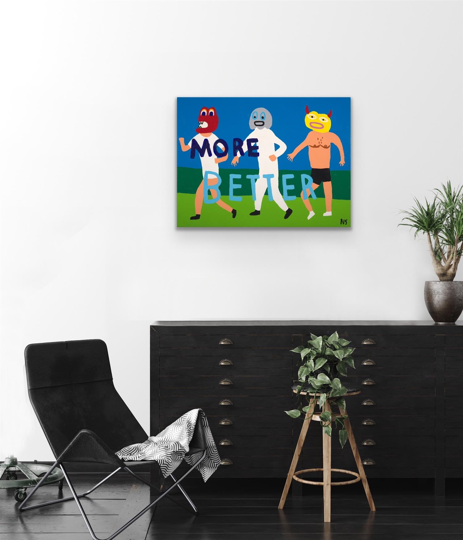 Artwork by Nigel Sense, More Better, Made of synthetic polymer paint on canvas