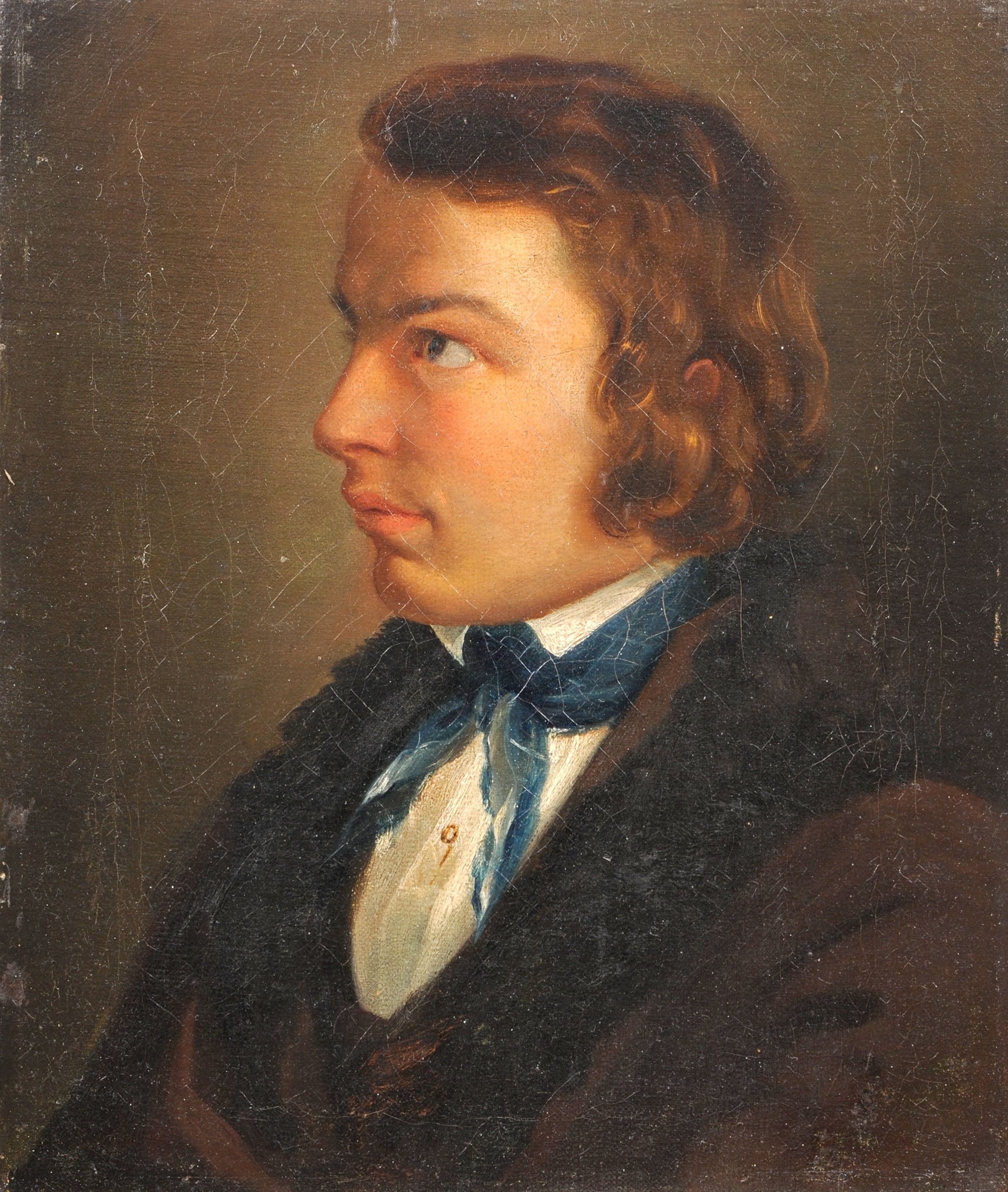 Artwork by German School, 19th Century, Porträt Robert Schumann, Made of Oil on canvas