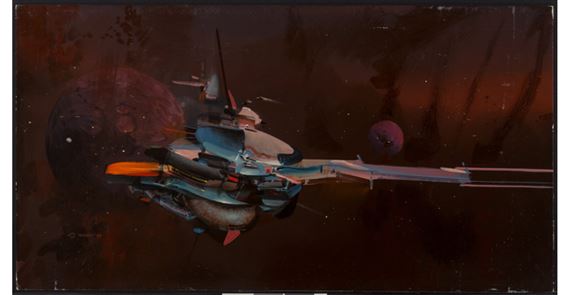 Space Ship by John Conrad Berkey, 1985