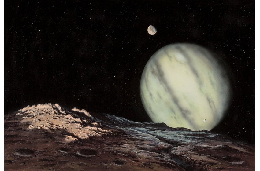 Artwork by Ludek Pesek, Lunar View, Made of Mixed media on paper